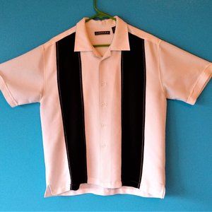Cubavera Black & White Panel Shirt